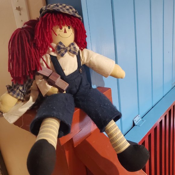 Raggedy Ann & Andy Shelf Sitting Raggedy Dolls  - Vintage Unicorn Industries - Picture 4 of 13